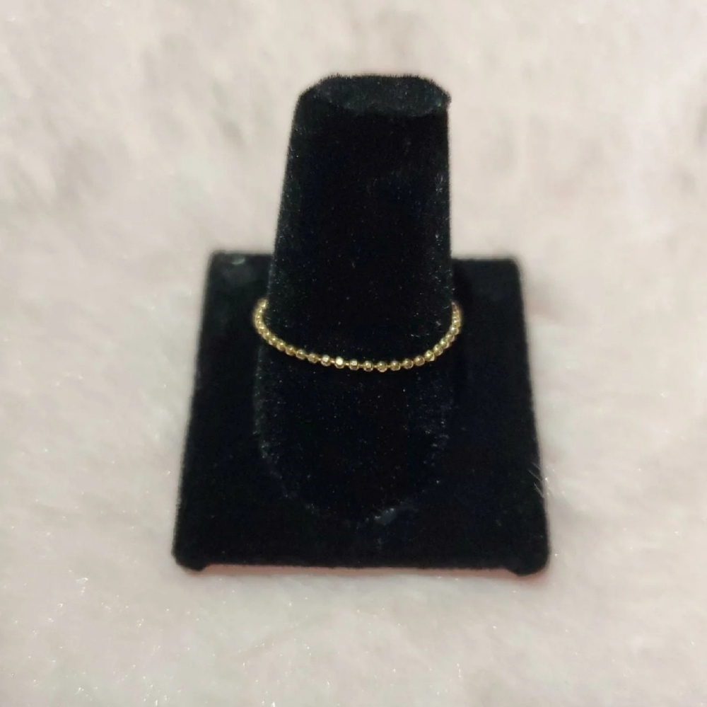 14k Yellow Gold Beaded Ring